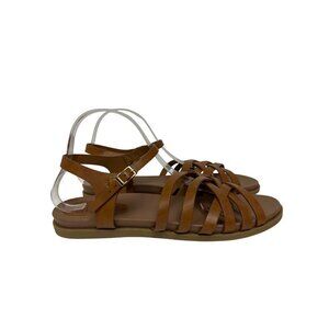 Journee Women's Brown Strappy Adjustable Sandal Summer Spring Size 11